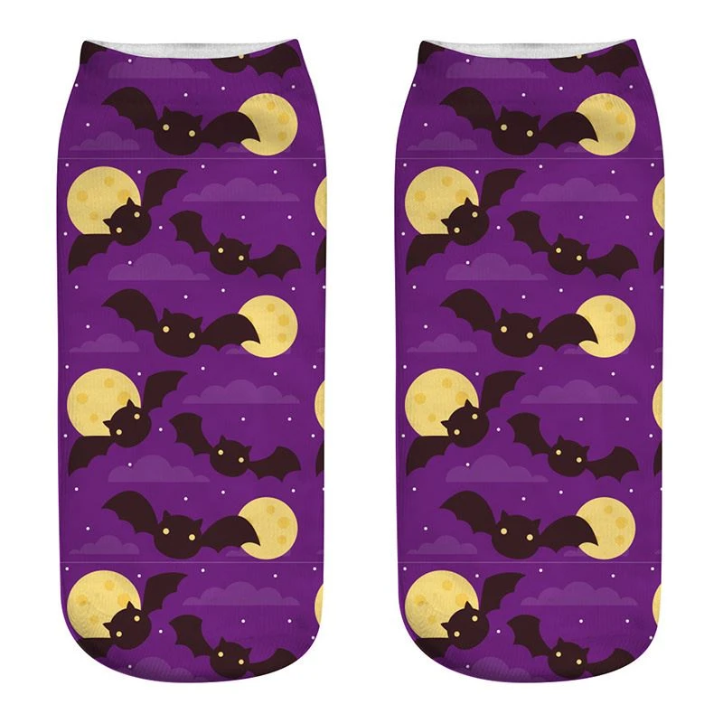 3d Halloween Pumpkin Printing Socks